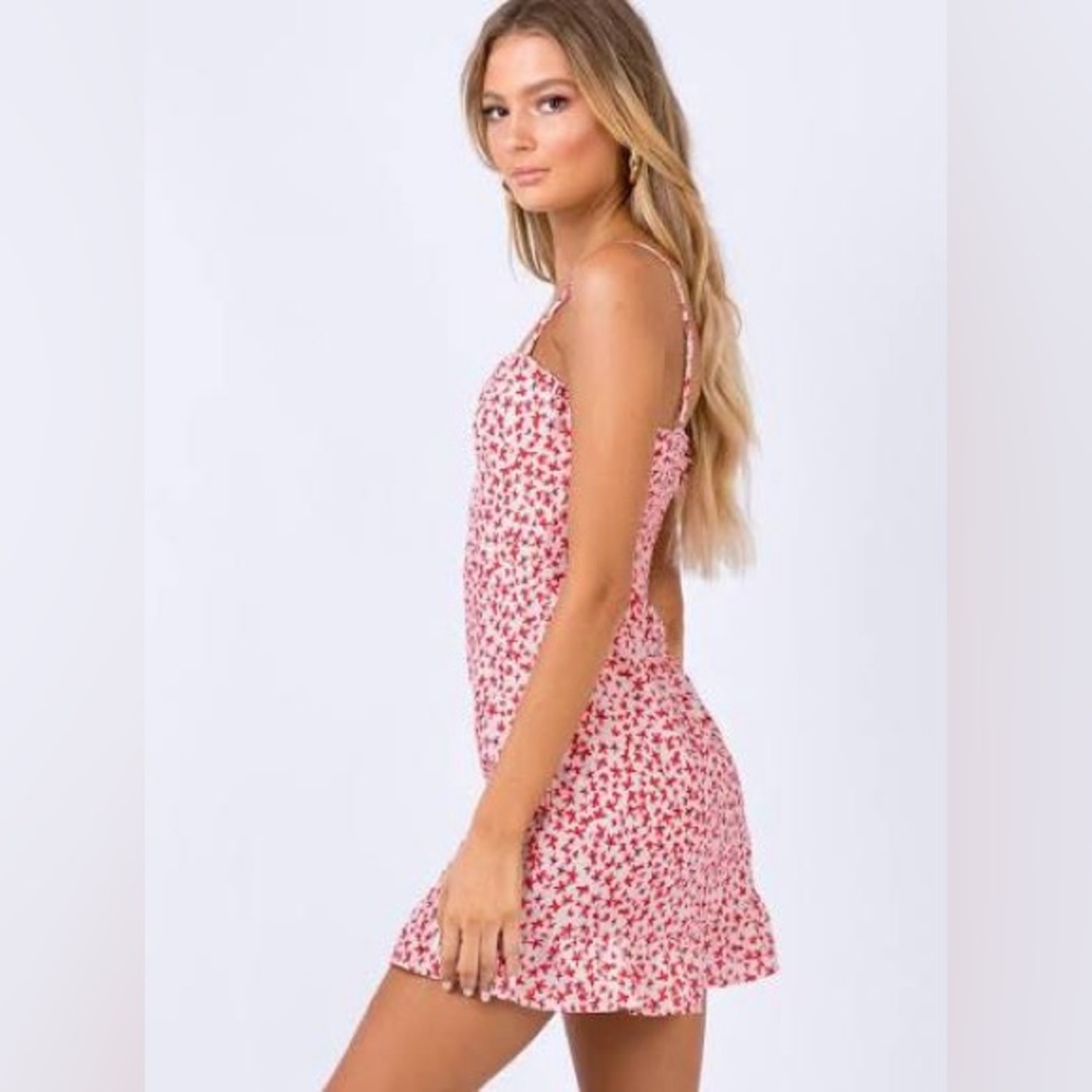 Princess Polly Red and White Floral Dress